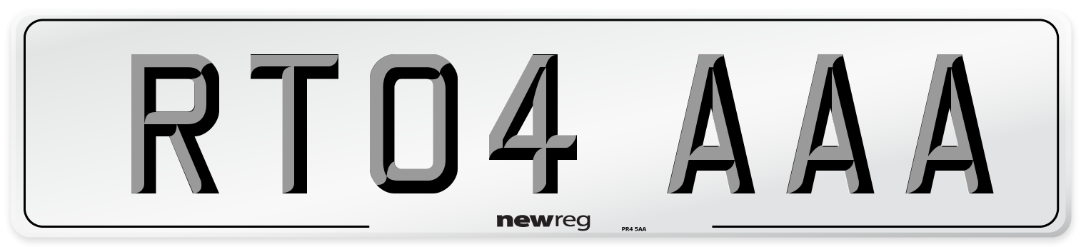 RT04 AAA Number Plate from New Reg